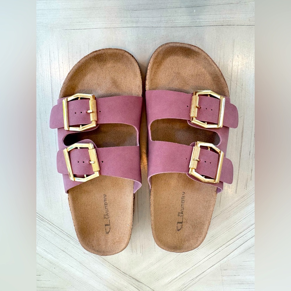 CL by Laundry Double Buckle Slide Sandals - Blush Pink - Like New - Size 8.5